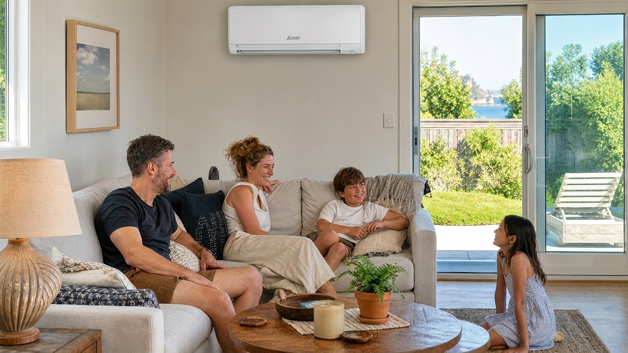 Home cooling with a heat pump