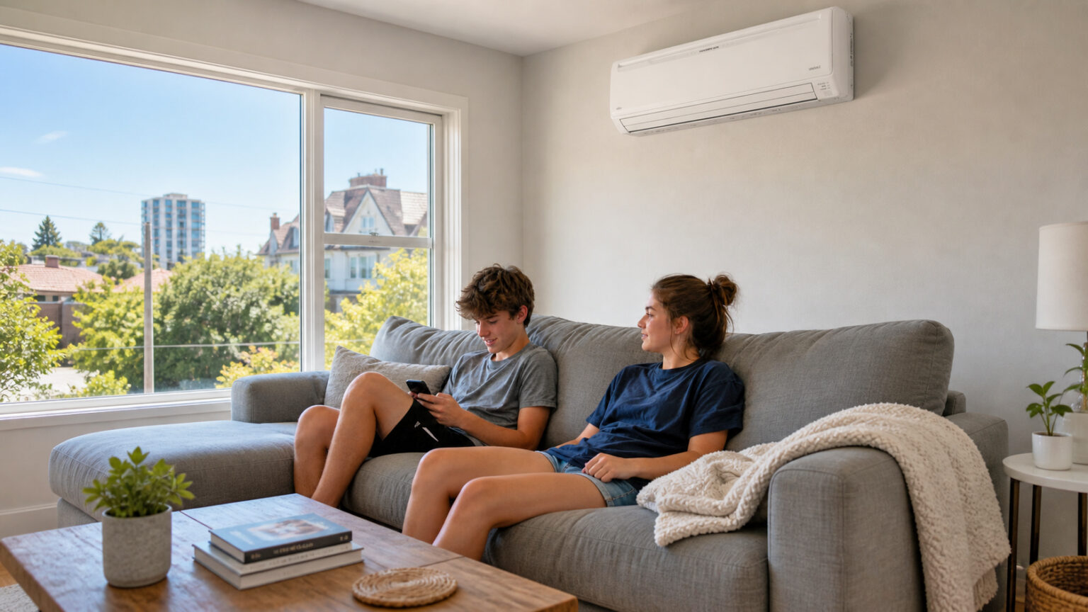 Home cooling with a heat pump